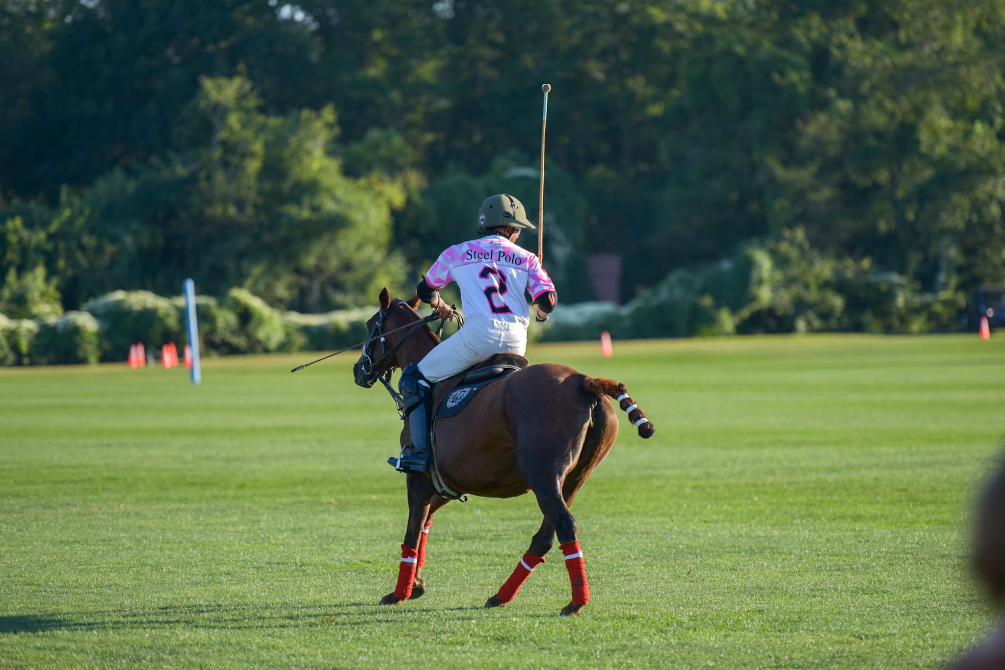 Polo match in motion — Meadowbrook